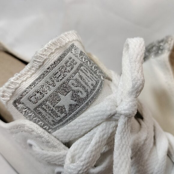 Converse Chuck Taylor All-Star Low Tops, White Glitter Toe - Picture 4 of 10